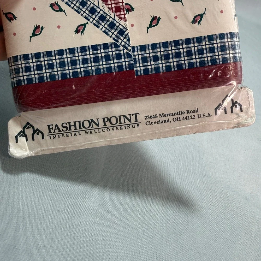 General Store Wall Border Strawberry Plaid Country Farmhouse Cottagecore 15 Yds